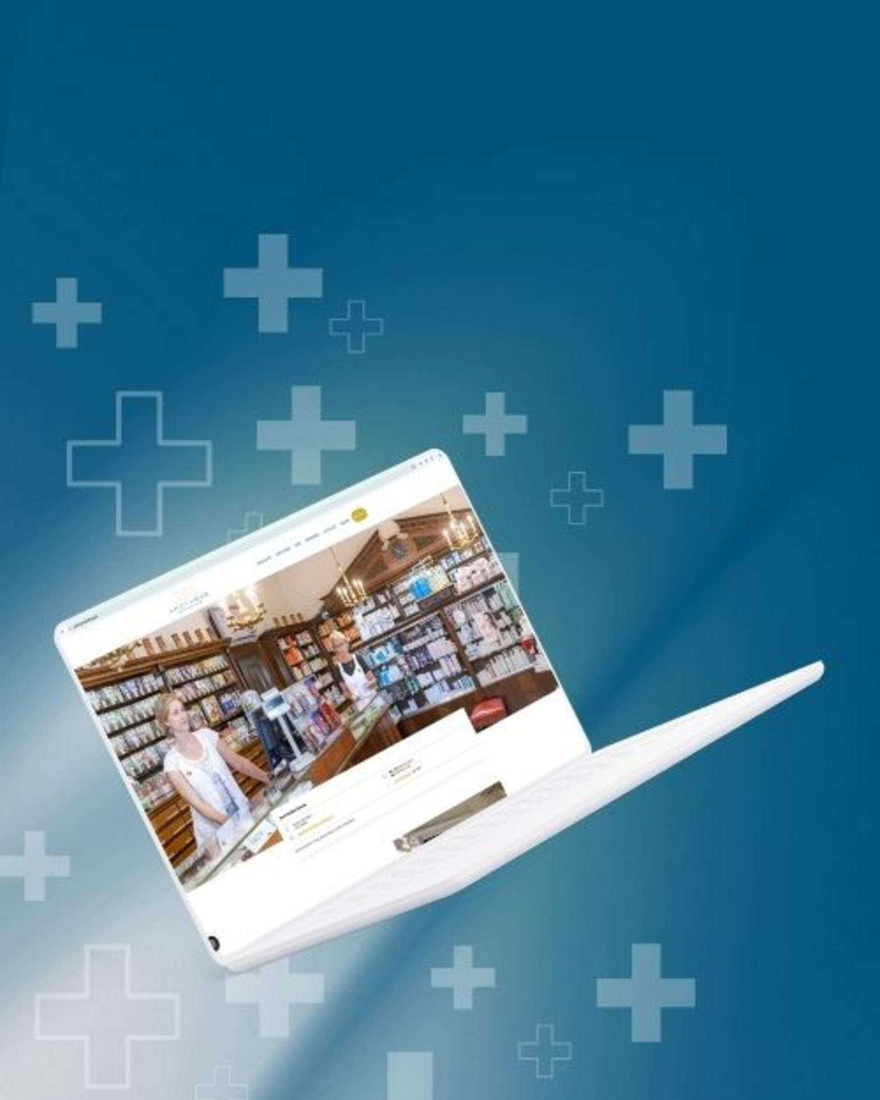 Laptop-Ansicht der neuen Shopware-6-Website der Apotheke zur Weilburg