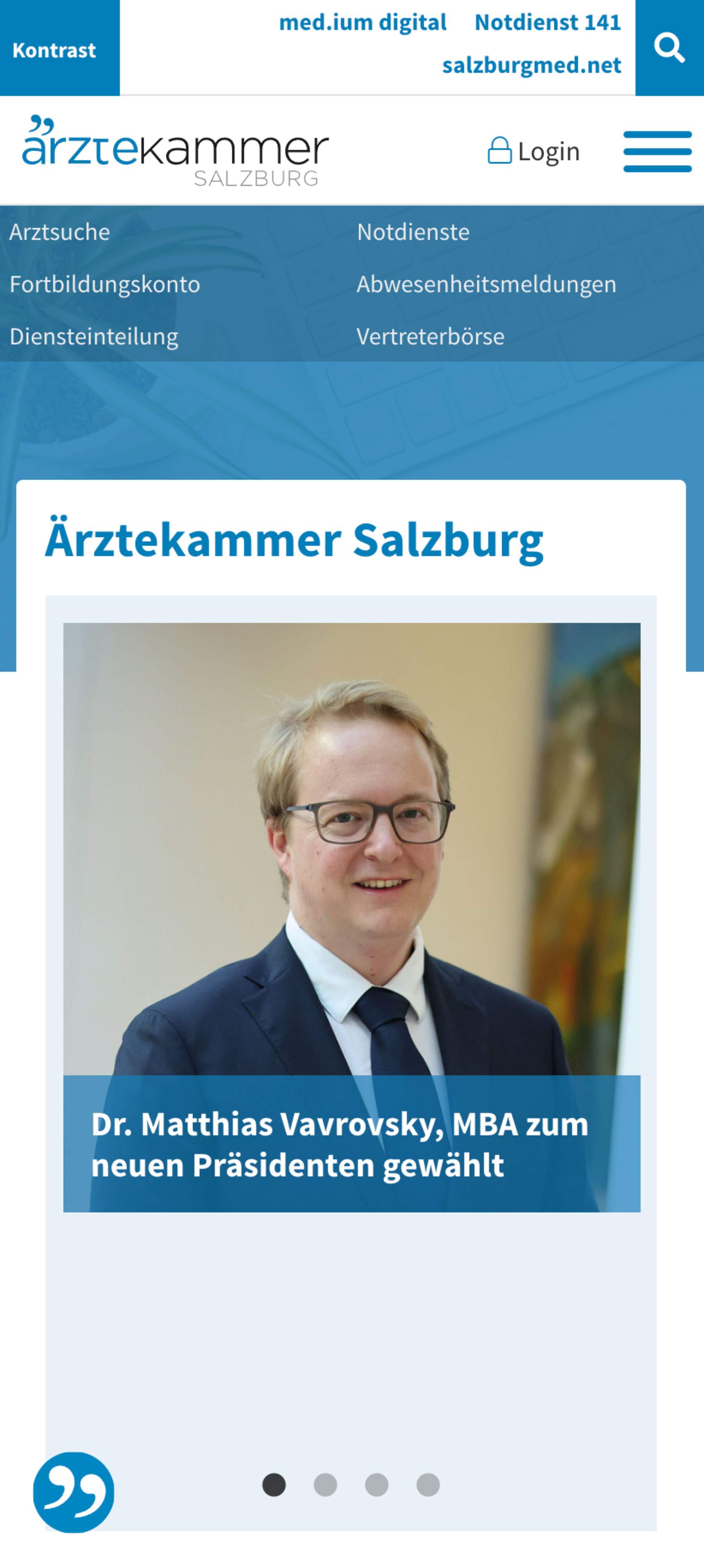 Ärztekammer für Salzburg / TYOP3 Website / responsive Website Ärztekammer für Salzburg / TYOP3 Website / responsive Website