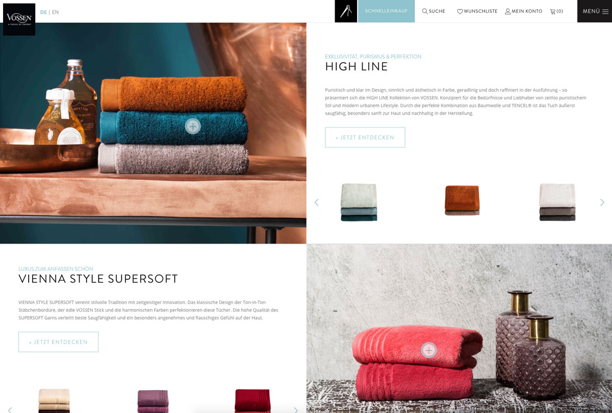 Onlineshop für Vossen Onlineshop für Vossen
